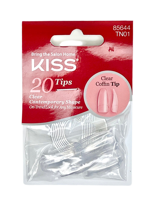 Kiss 20 Clear Coffin Tips